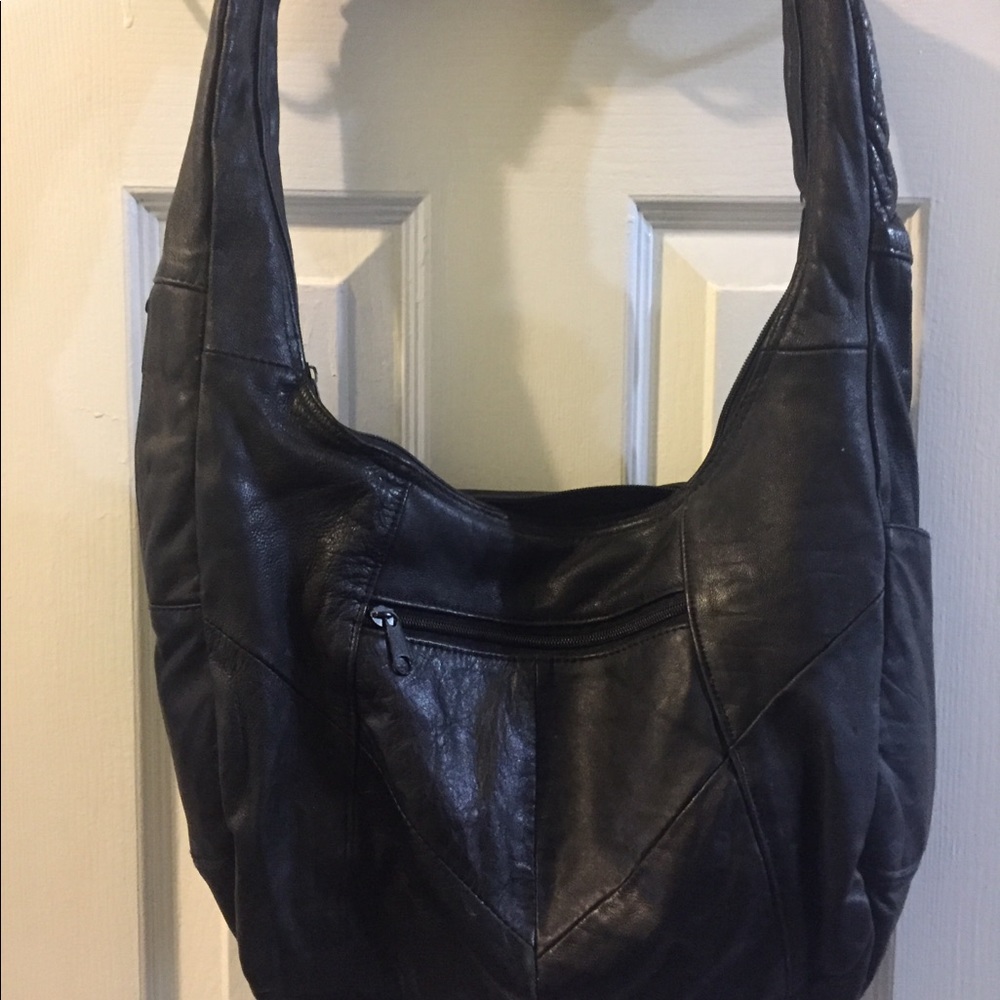 Black leather purse